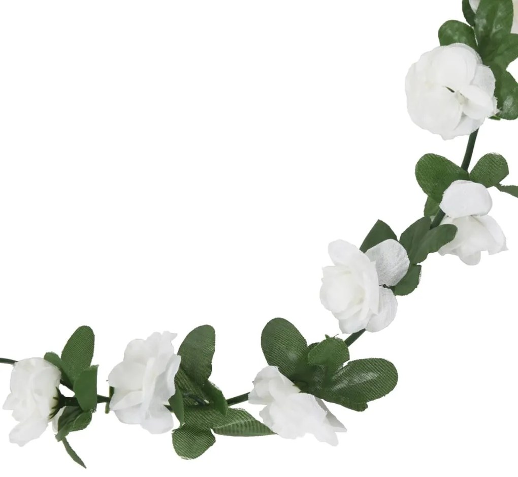 Grinaldas de flores de Natal 6 pcs 250 cm branco