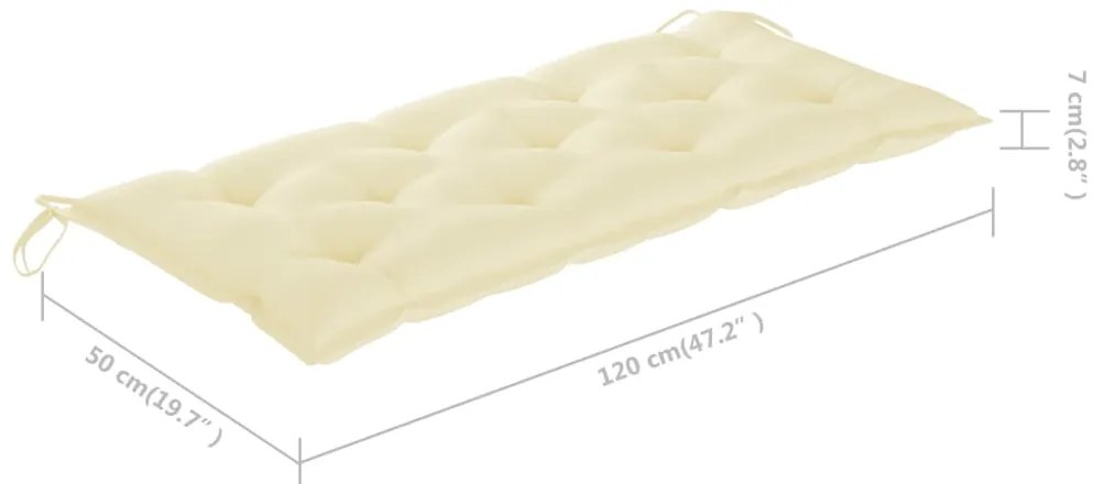 Banco de jardim dobrável com almofadão 118 cm bambu