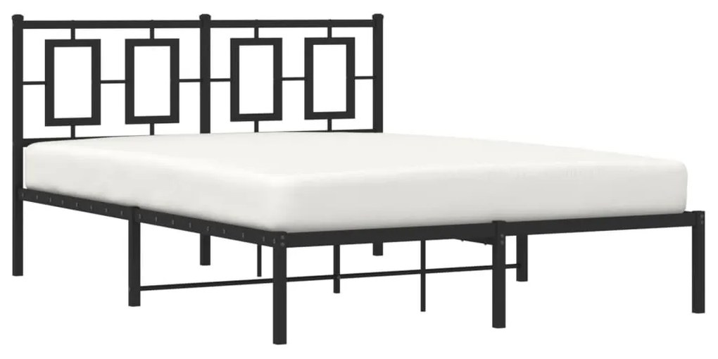 Estrutura de cama com cabeceira 140x190 cm metal preto