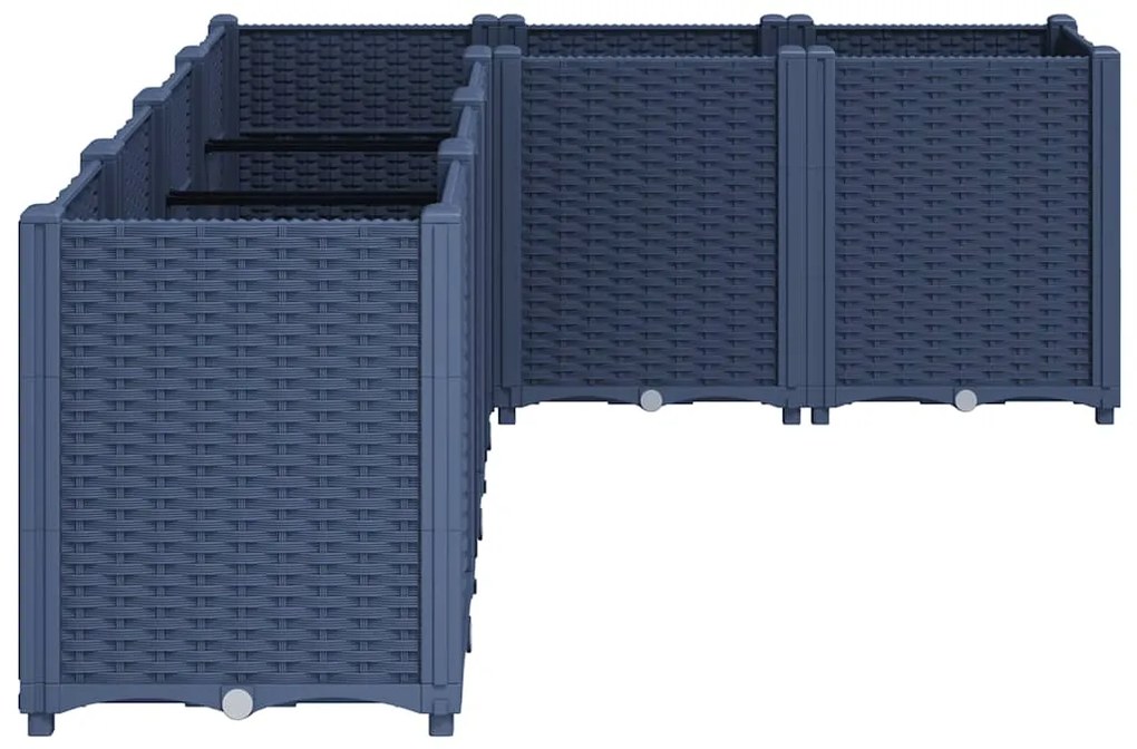 Vaso/floreira 160x120x53 cm PP cinzento azul