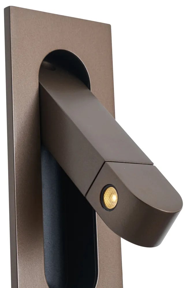 Candeeiro de Parede Moderno Bronze Escuro Incl. LED e Porta USB-C - Hilton