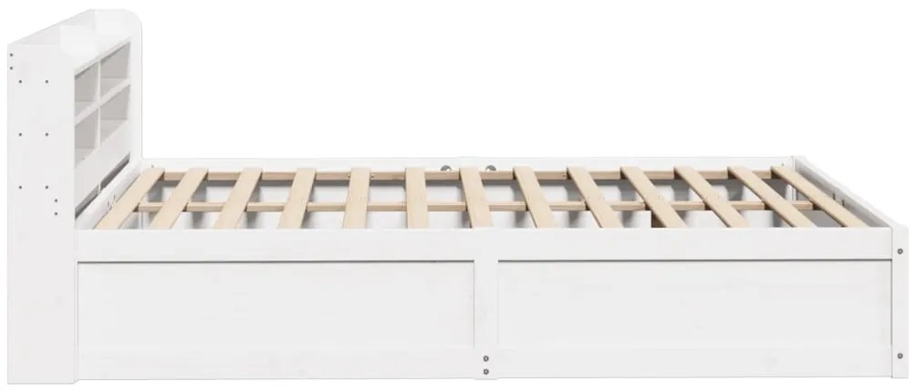 Estrutura cama c/ cabeceira 120x190 cm pinho maciço branco