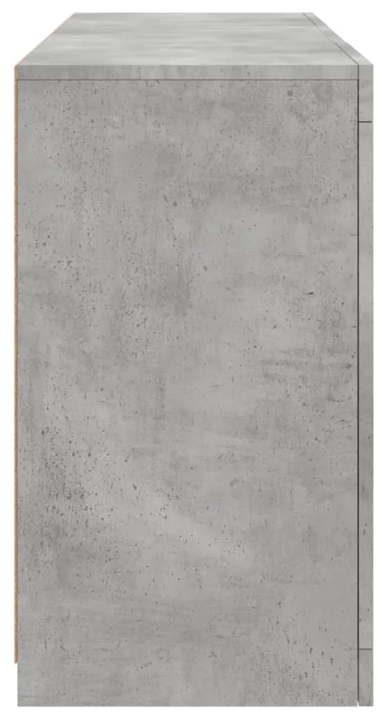 Aparador com luzes LED 123x37x67 cm cinzento cimento