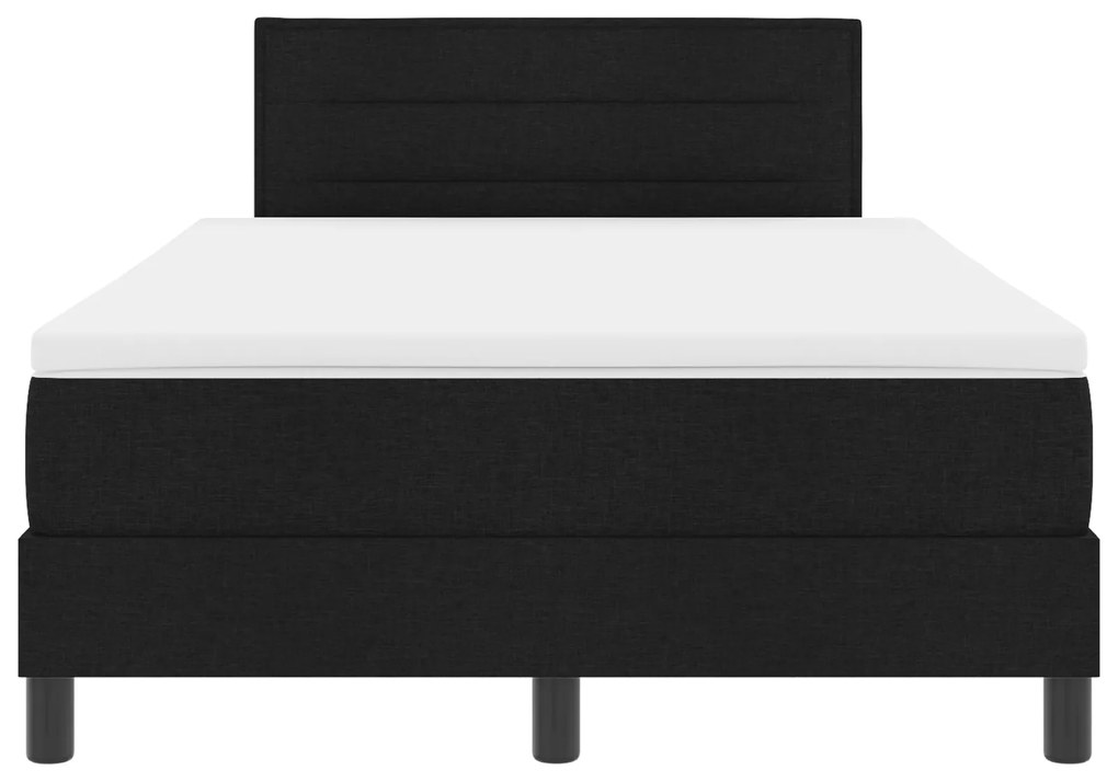 Cama Box Spring com Colchão Preta 120x190 cm Tecido