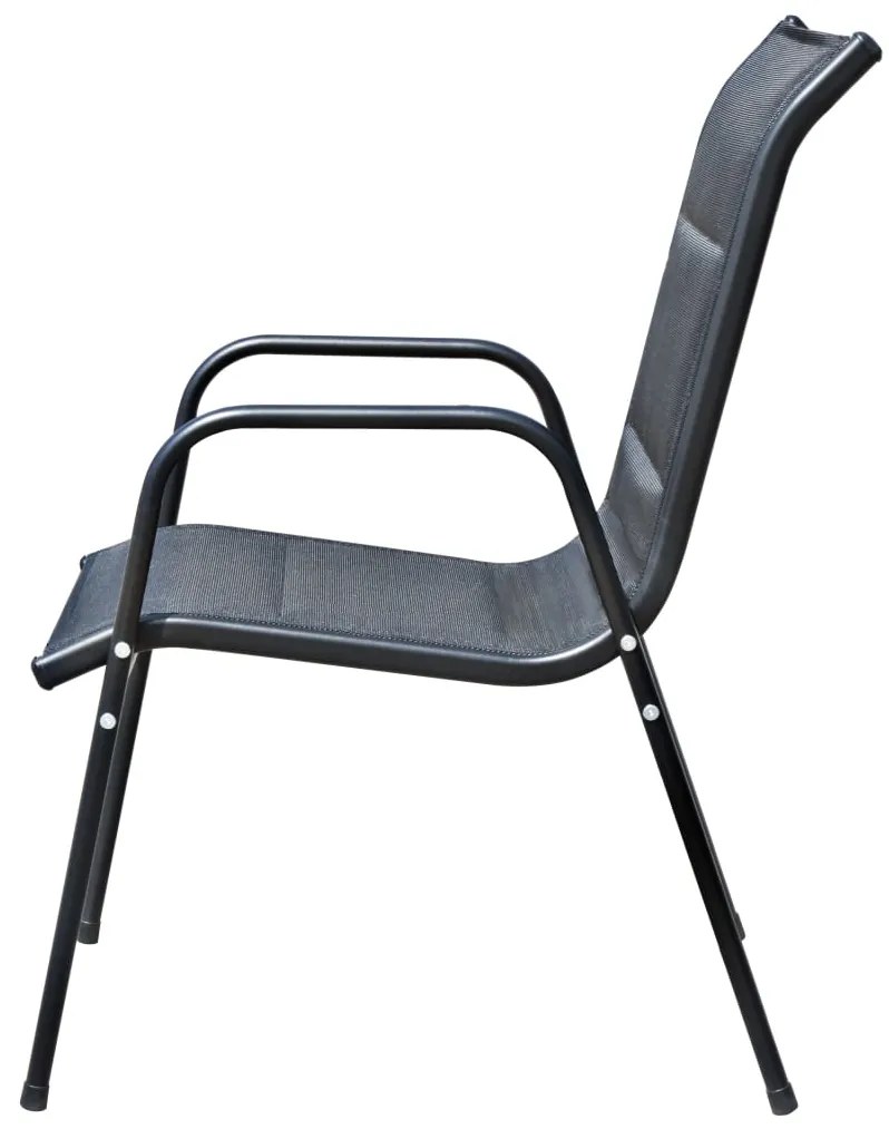 Conjunto de jantar para jardim 5 pcs 80x71 cm aço preto