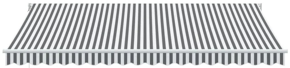 Toldo retrátil 4,5x3 m tecido e alumínio antracite e branco