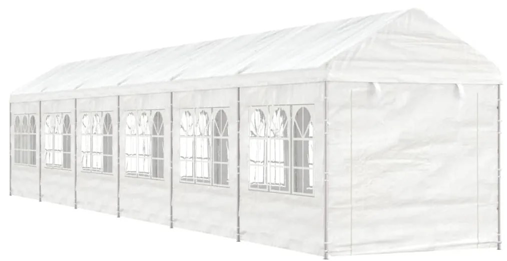 Gazebo com telhado 13,38x2,28x2,69 m polietileno branco