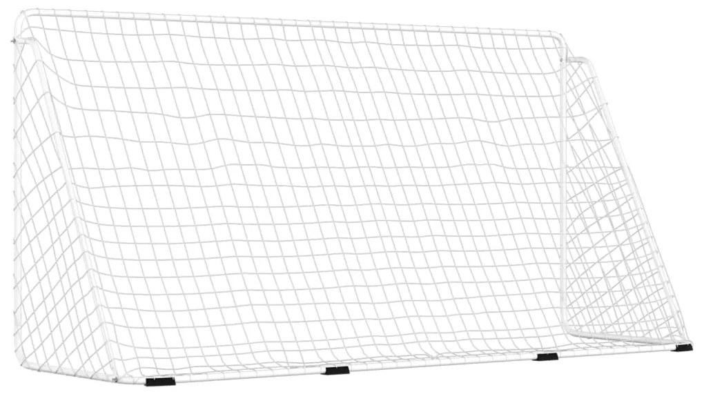 Baliza de futebol com rede 366x122x182 cm aço branco