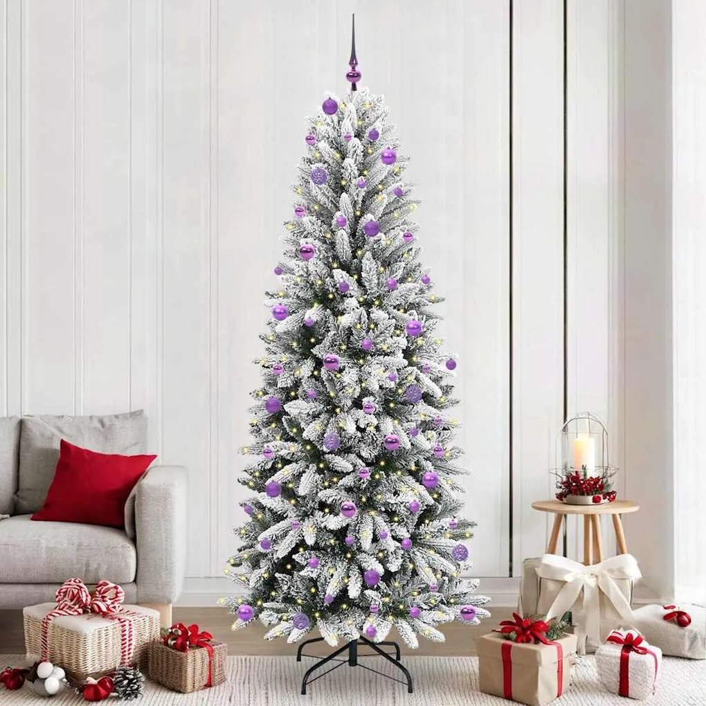 vidaXL Árvore de Natal Artificial com 300 LEDs Branco 240 cm