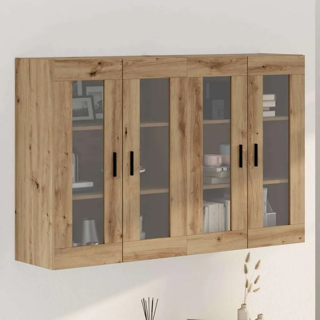 vidaXL Gabinetes de Parede 2 peças Carvalho Artesanal 69.5 x 34 x 90 cm em Madeira de Engenharia