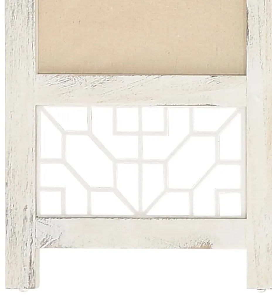 Biombo com 6 painéis 210x165 cm tecido cor creme