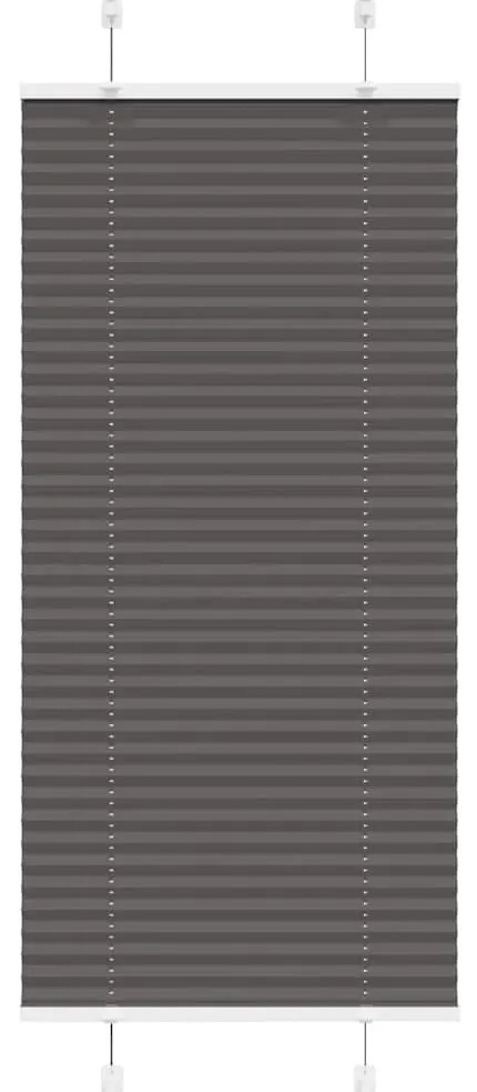 Preto Plissada Cega 55x100 cm Largura Tecido 54,4 cm Poliéster