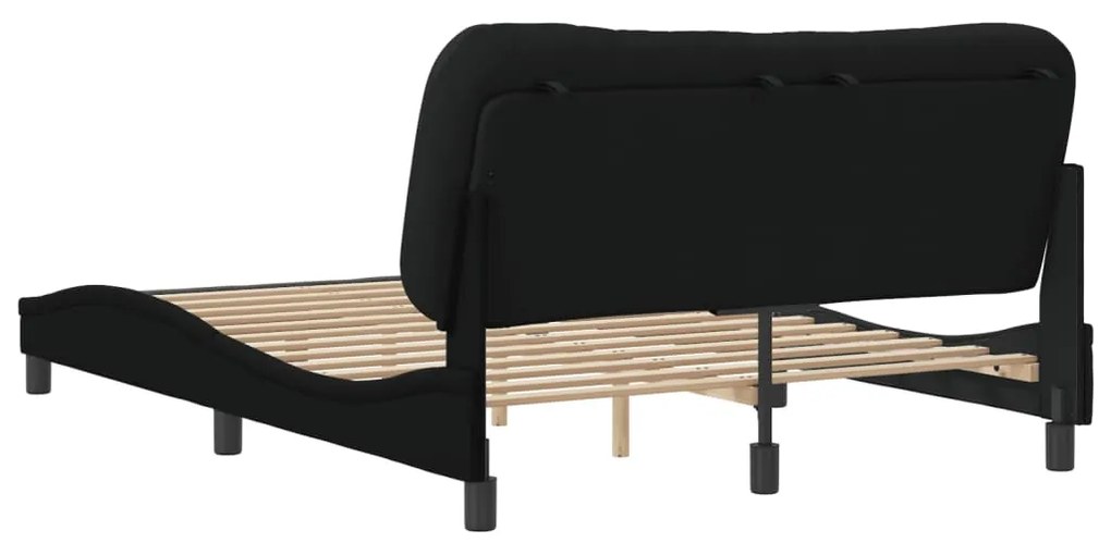 Estrutura de cama sem colchão 120x200 cm tecido preto