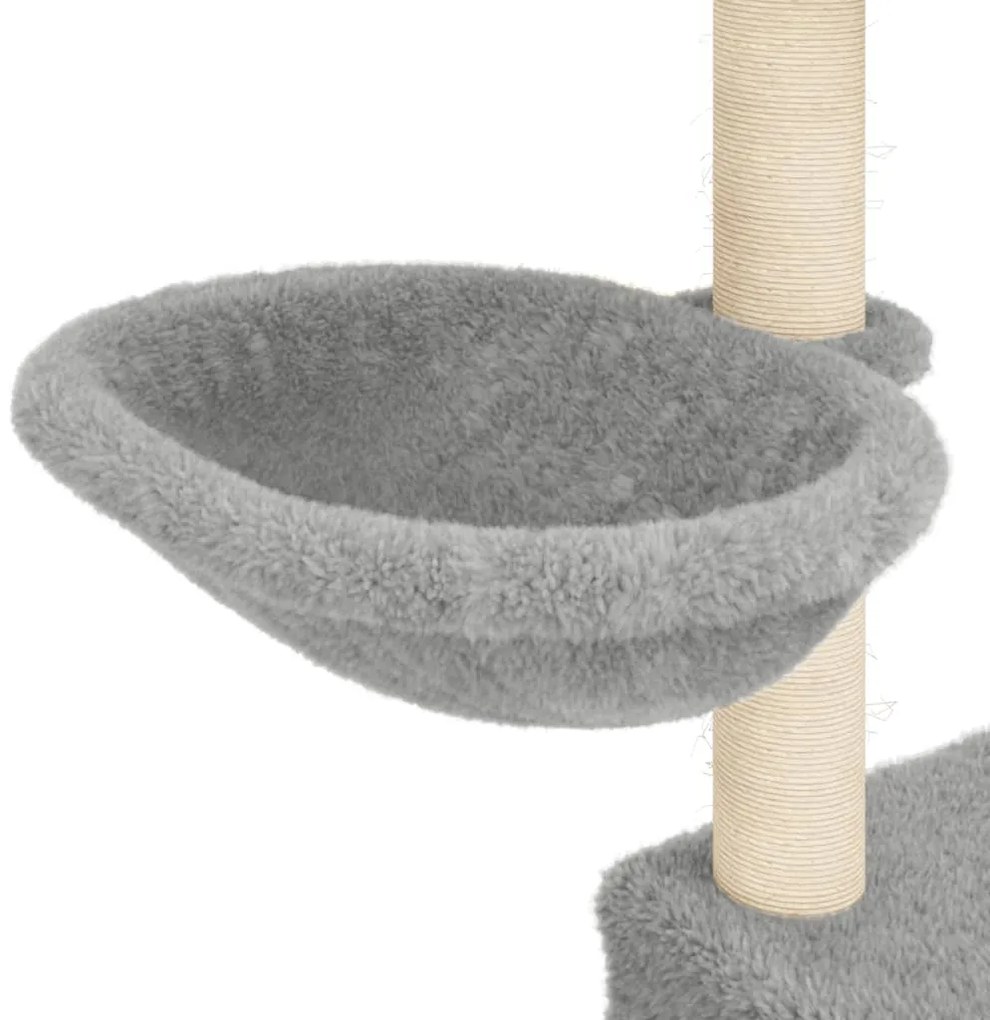 Árvore p/ gatos c/ postes arranhadores sisal 83 cm cinza-claro