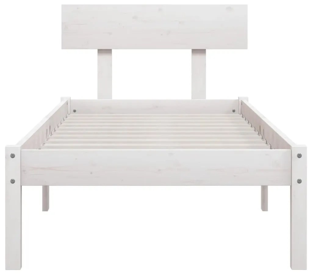 Estrutura de cama 90x200 cm pinho maciço branco