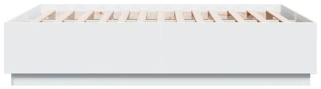 Estrutura cama c/ luzes LED 135x190 cm derivados madeira branco