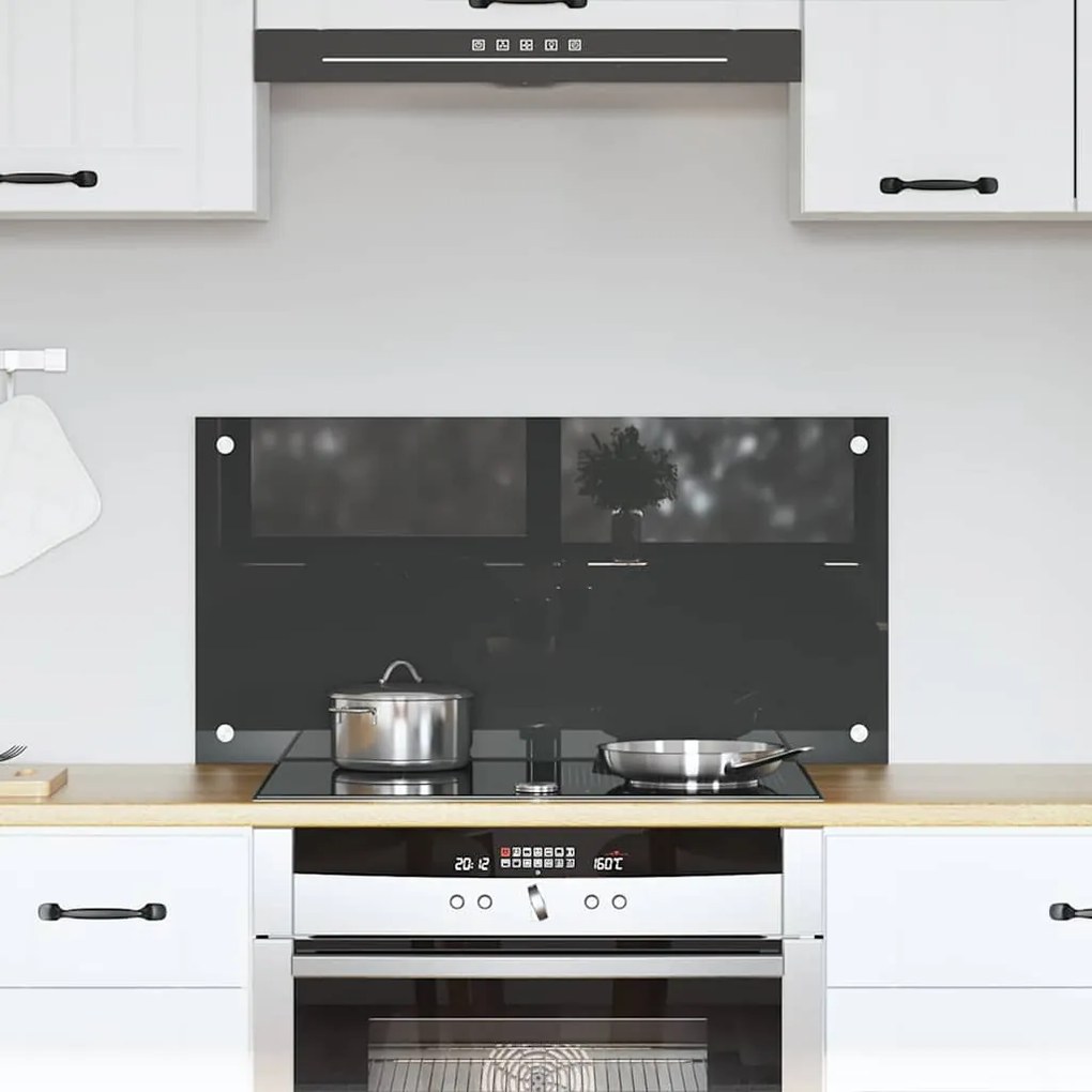 Bancada de Cozinha vidaXL Cinzento Escuro 80x40x0,6 cm em Vidro Temper