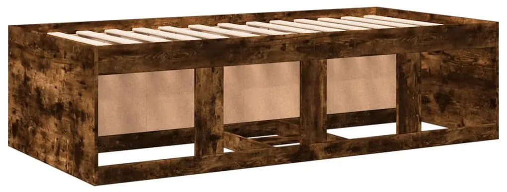 Sofá-cama com gavetas sem colchão 90x190 cm carvalho fumado