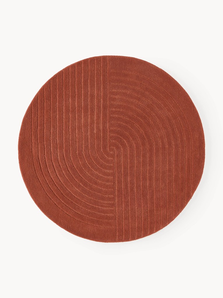 Tapete redondo em lã artesanal Mason