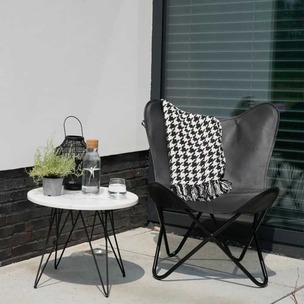 441276 Lesli Living Cadeira borboleta Buffalo 75x75x87 cm preto