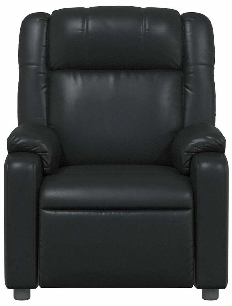 Poltrona de massagens reclinável couro artificial preto