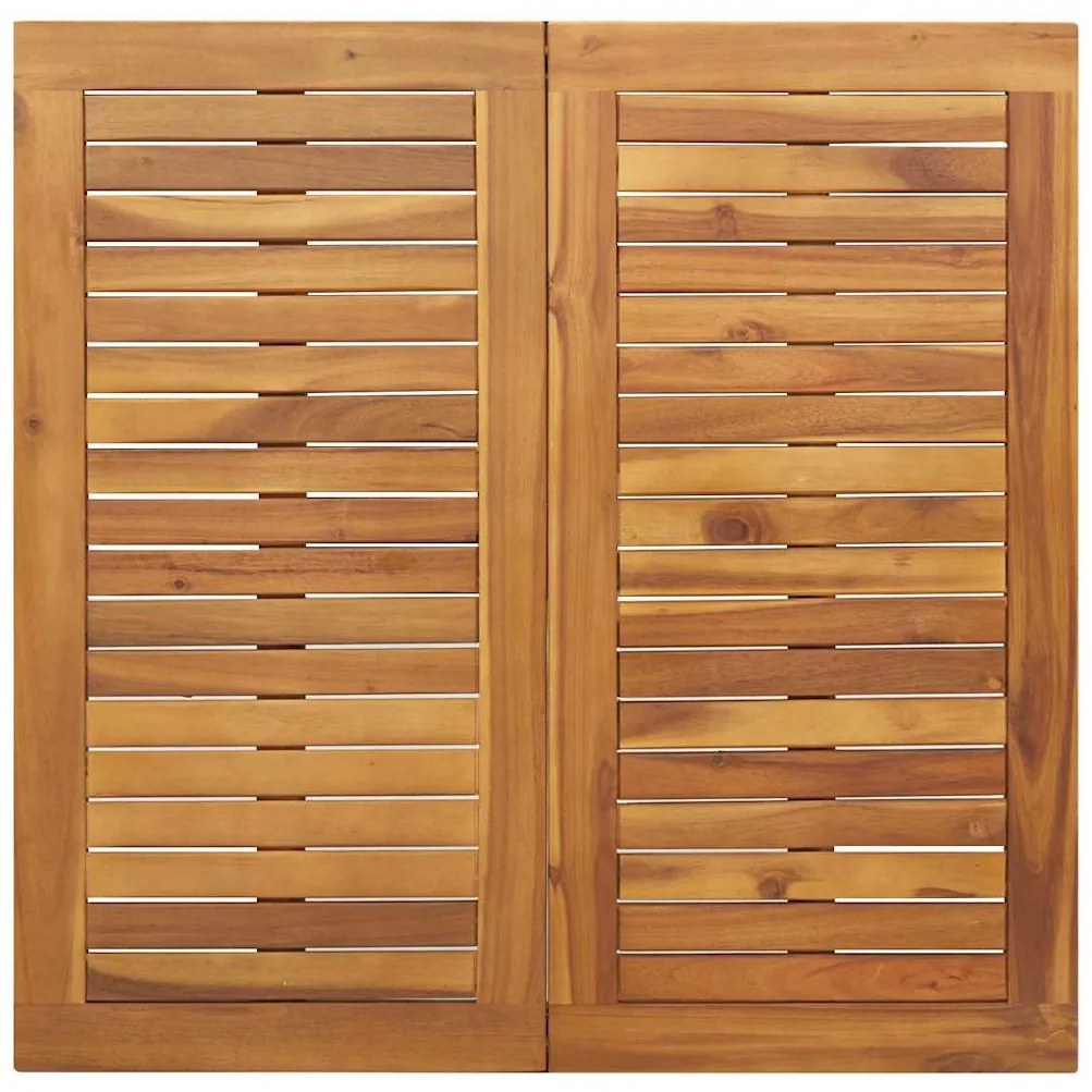 Conjunto de Jantar para Jardim Conjunto de 3 Cinza Metal e madeira