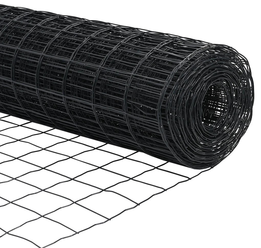 Cerca Euro com 7 Postes Flangeados 1x10 m Aço Galvanizado