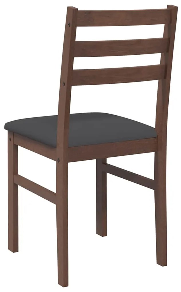 Cadeiras de jantar com almofadões 2 pcs madeira maciça castanho