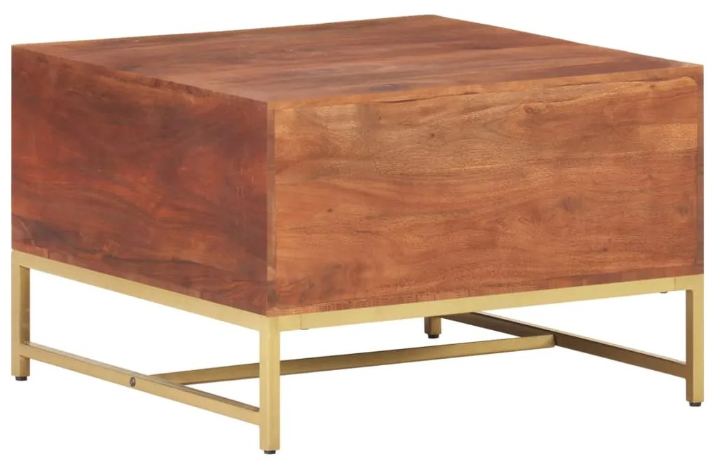 Mesa de centro 67x67x45cm madeira de acácia maciça castanho mel