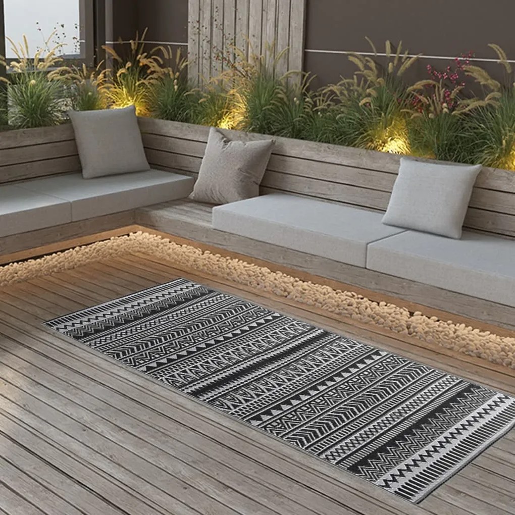 vidaXL Tapete de exterior 80x150 cm ARAKIL PP preto