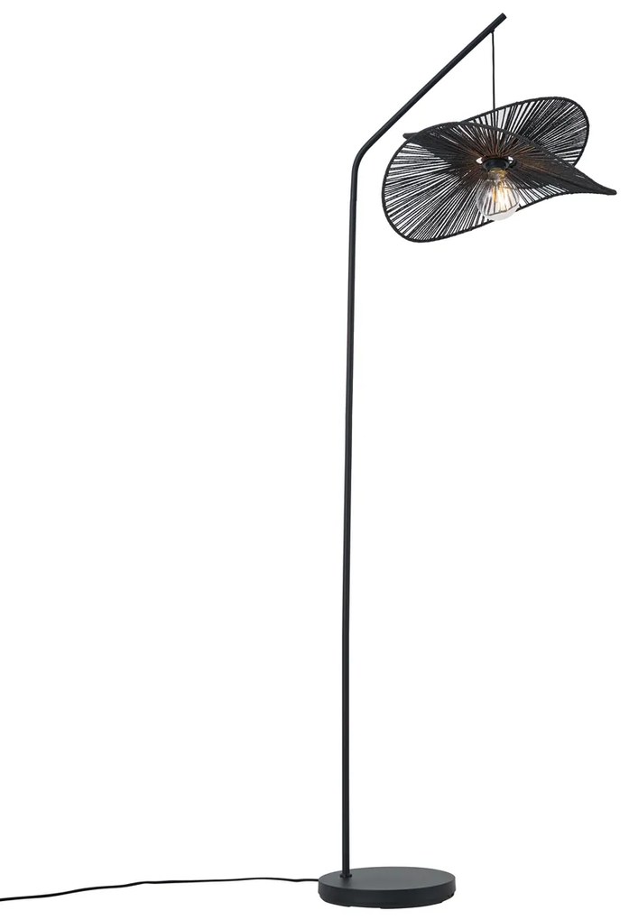 Candeeiro de pé Art Déco preto com abajur preto - Nest Art Deco