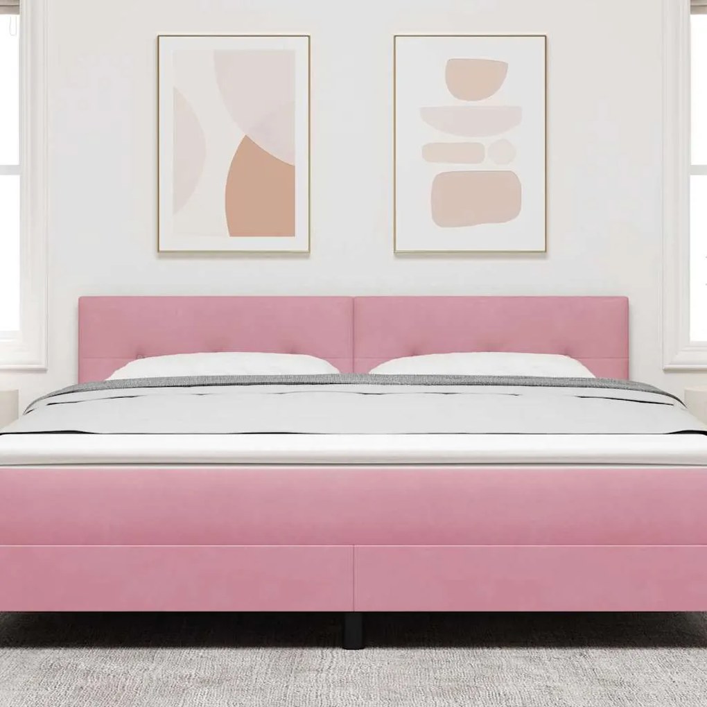Cabeceira vidaXL Estofada com Botões Rosa 180 cm Veludo