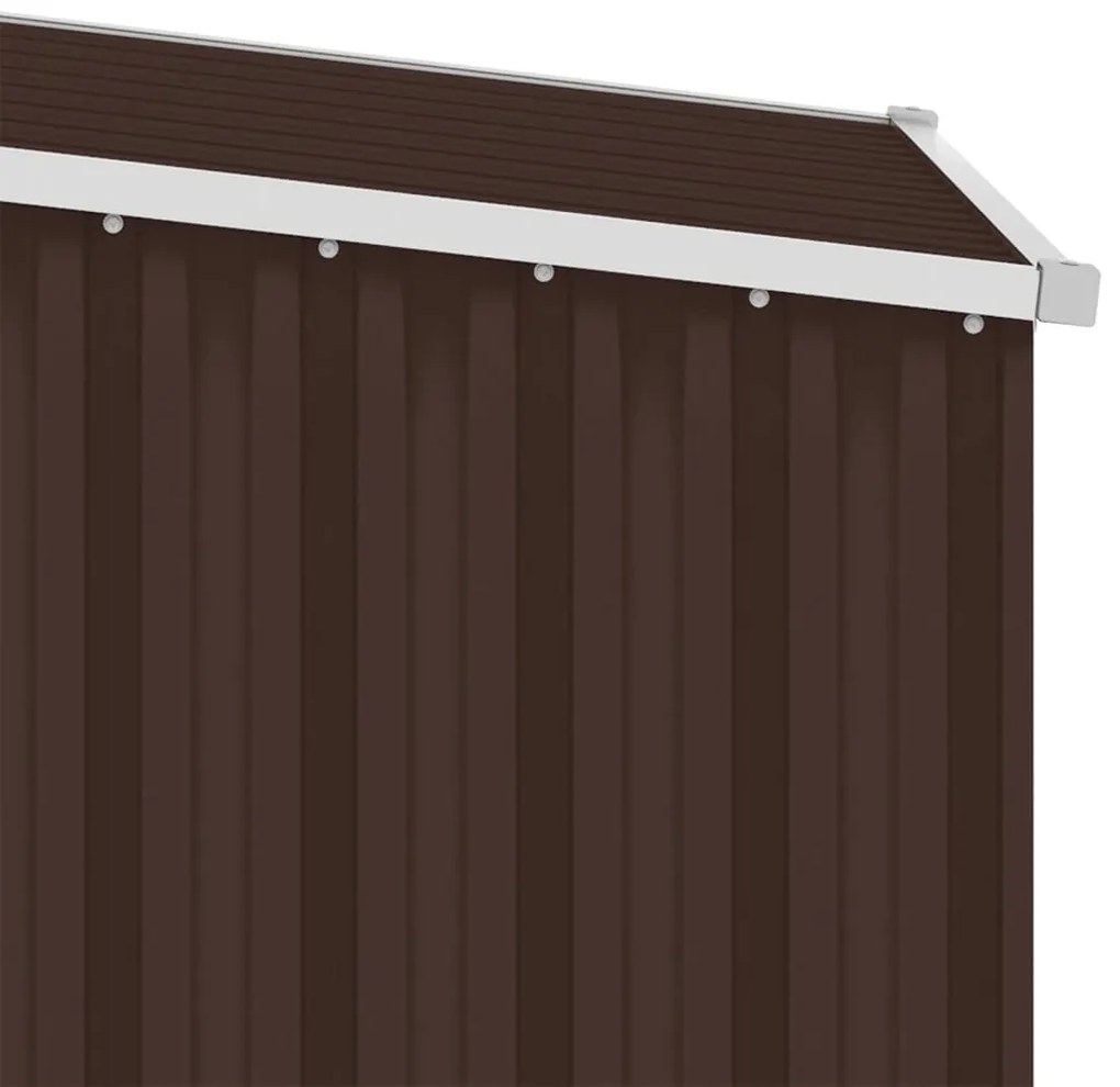 Abrigo de jardim 87x98x159 cm aço galvanizado castanho