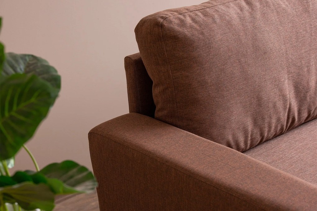 Sofá de 2 Lugares Pafu Lungo — Castanho - 180x52x75 cm - Design Modern