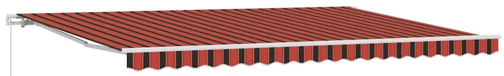 Toldo Retrátil Manual Laranja e Castanho 500x300 cm