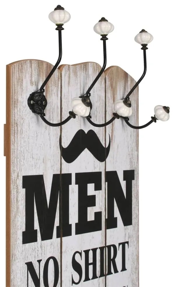 Bengaleiro de parede com 6 ganchos 120x40 cm MEN LADIES