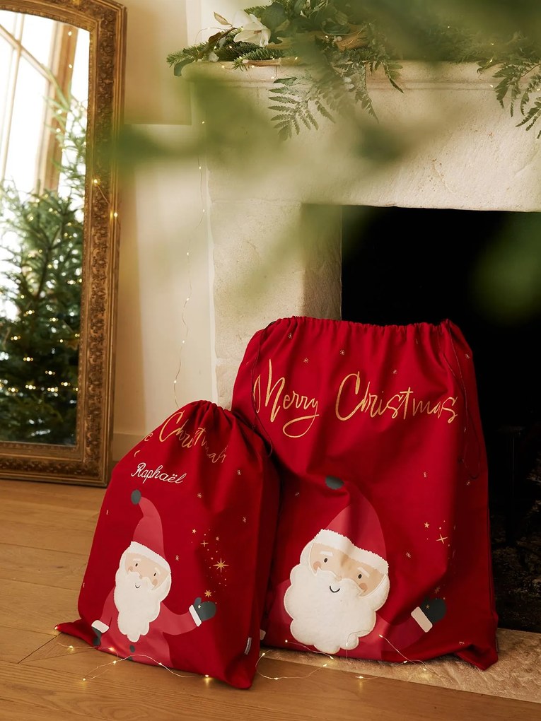 Saco de brinquedos personalizável, Pai Natal vermelho