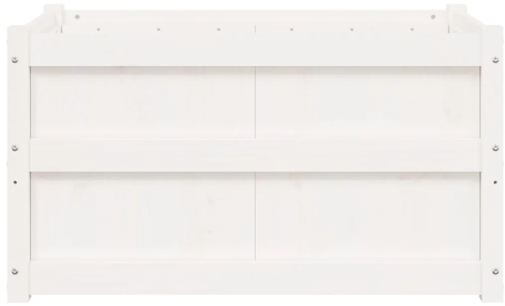 Vasos/floreiras de jardim 2 pcs madeira de pinho maciça branco
