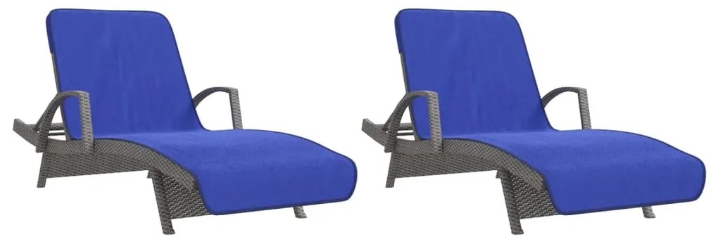 Toalhas de praia 2 pcs 75x200 cm tecido 400 GSM azul real