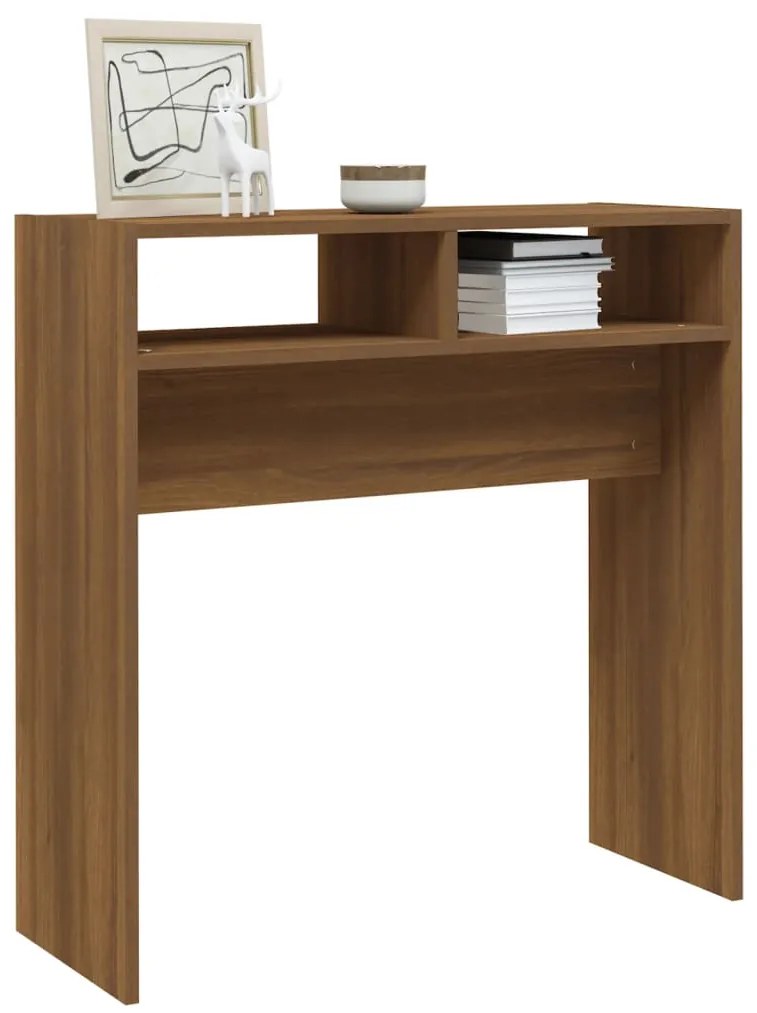 Mesa consola 78x30x80 cm derivados de madeira carvalho castanho