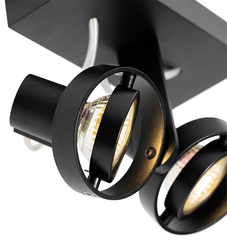 Foco moderno preto 2-luzes - Master 50 Moderno