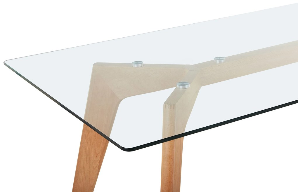 Mesa de jantar com tampo de vidro 160 x 90 cm HUDSON Beliani