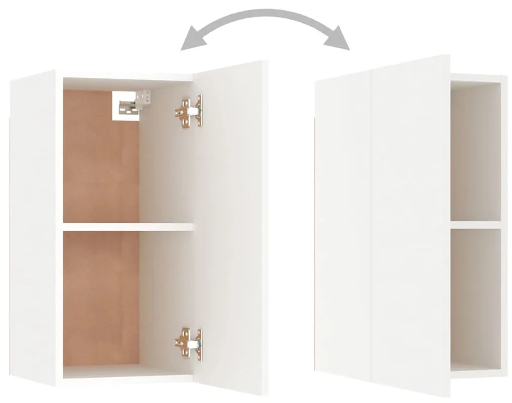 7 pcs conjunto de móveis de TV derivados de madeira branco