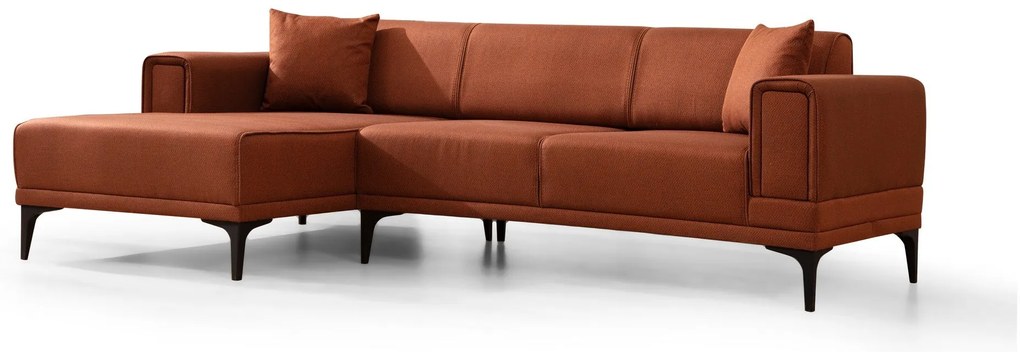 Sofá-Cama de Canto Horizon – Vermelho Telha – 140x250 cm