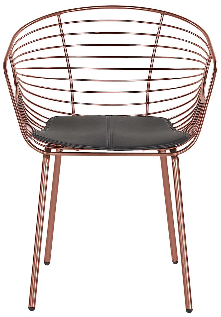 Conjunto de 2 cadeiras em metal cor de cobre vermelho HOBACK Beliani