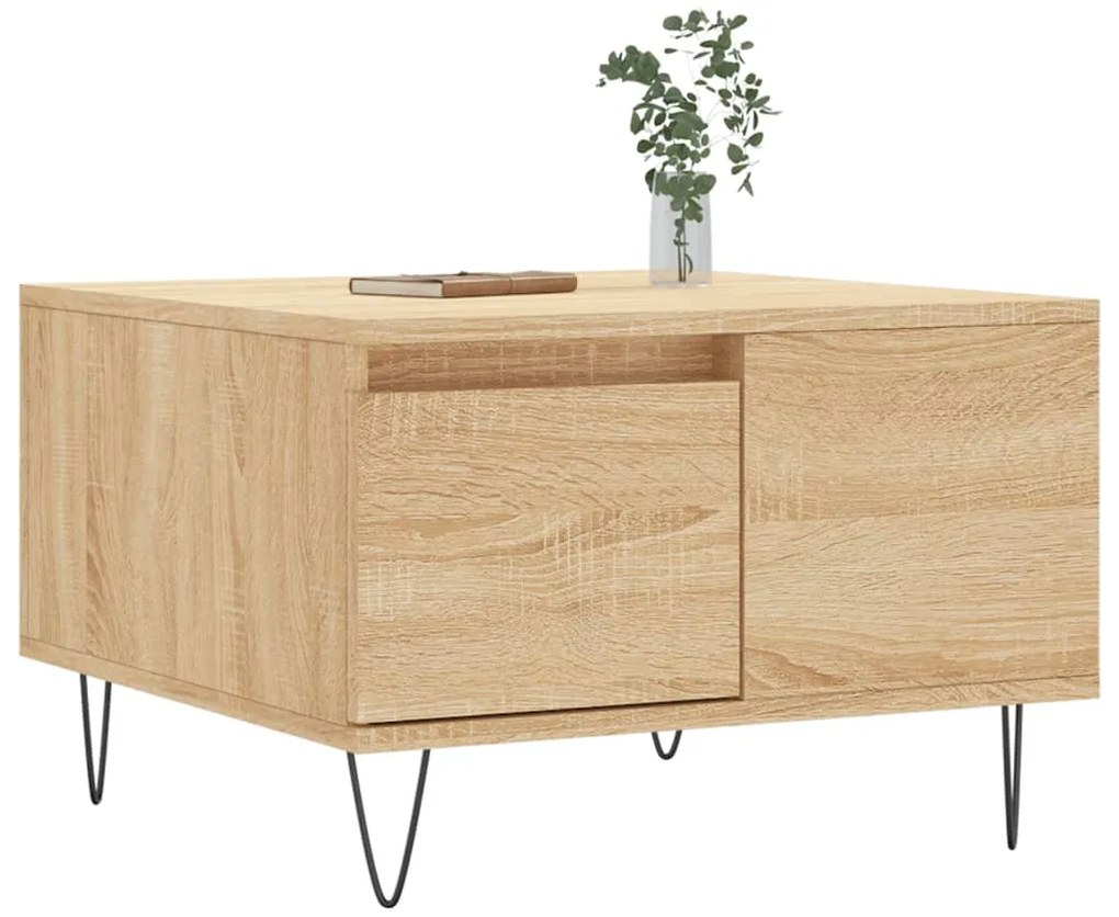 Mesa de centro 55x55x36,5 cm derivados madeira carvalho sonoma