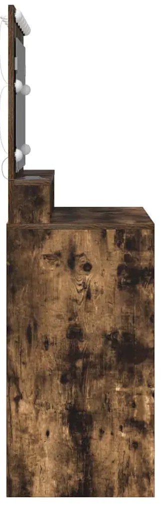 Mesa de Maquiagem vidaXL com Luzes LED em Carvalho Fumado 100x41x135 c
