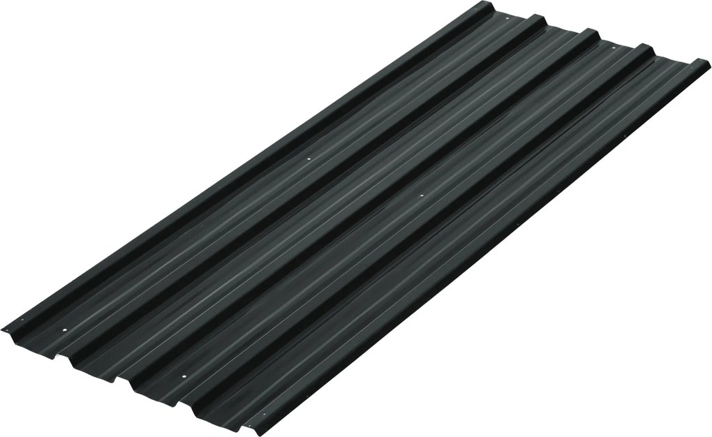 Outsunny Conjunto de 12 Painéis para Teto de Aço Galvanizado Chapas Perfiladas de Teto 7m² para Abrigo de Ferramentas 129x45cm Cinzento Escuro | Aosom Portugal