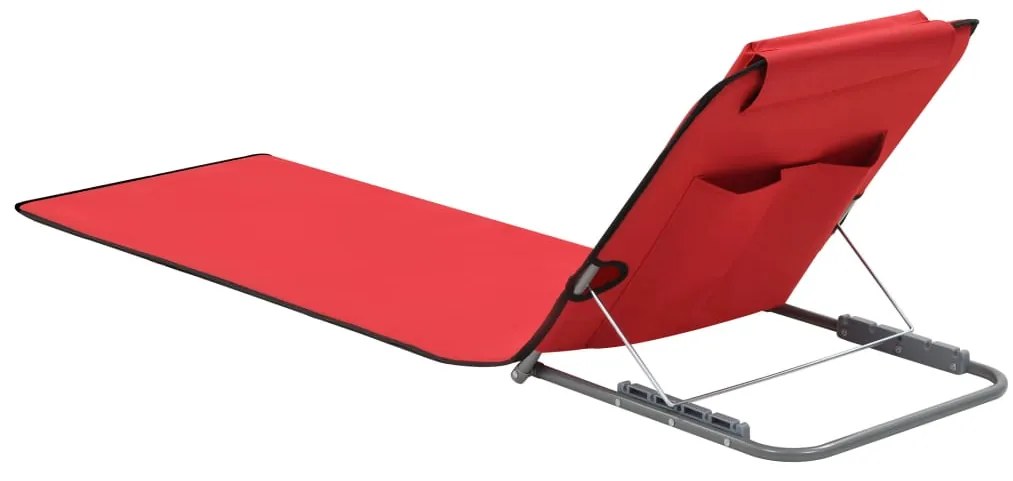 Colchões de praia dobráveis 2 pcs aço e tecido vermelho