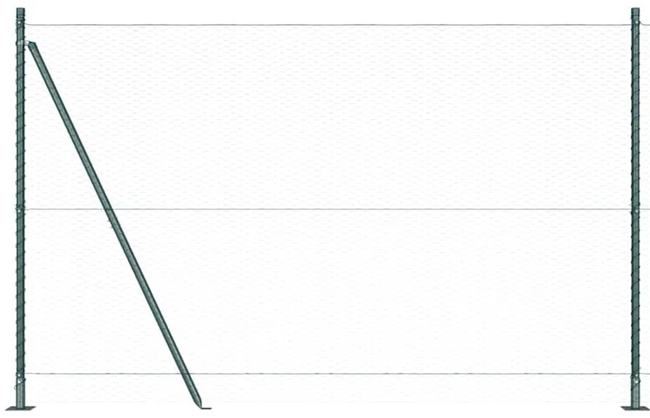Cerca Hexagonal vidaXL Verde 1.6x100 m Aço
